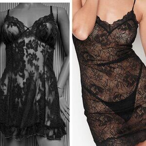 Victoria's Secret Stretch Lace Slip (chemise) with Ruffle Hem - Medium